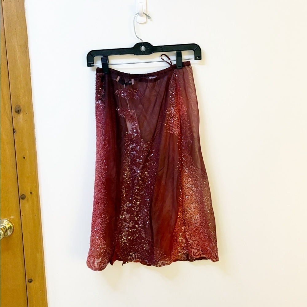 New Tory Burch Embellished Jersey Mesh Skirt - Picture 6 of 9